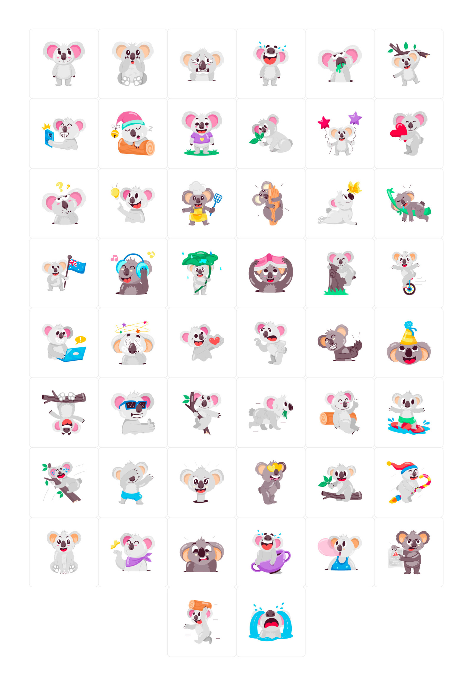 Koala Bear Cartoon Stickers Koala Bear Cartoon Stickers