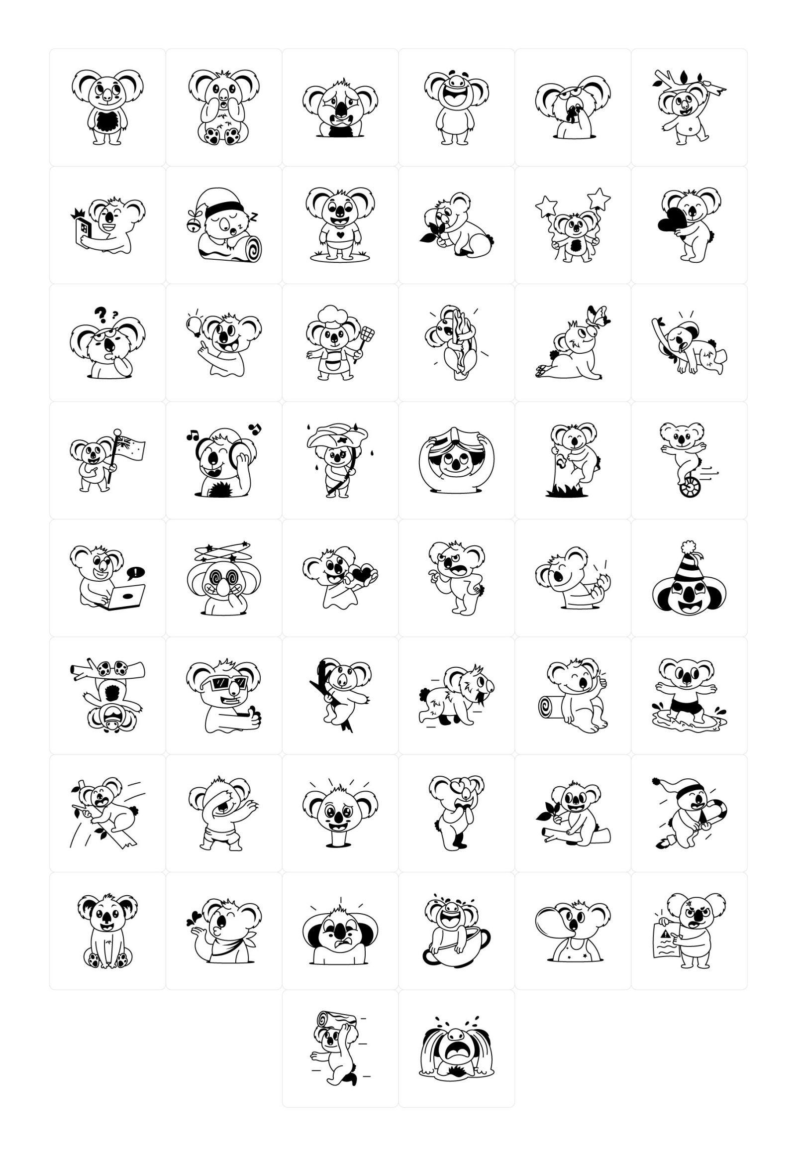 Koala Bear Cartoon Stickers Koala Bear Cartoon Stickers