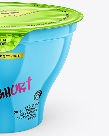Glossy Yoghurt Cup Mockup