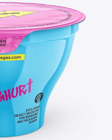 Glossy Yoghurt Cup Mockup