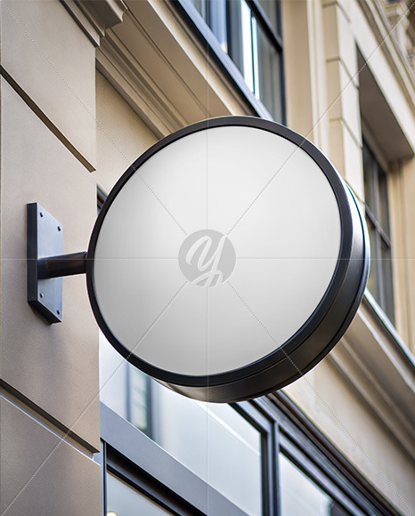 Round Signboard Mockup