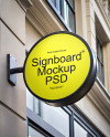 Round Signboard Mockup