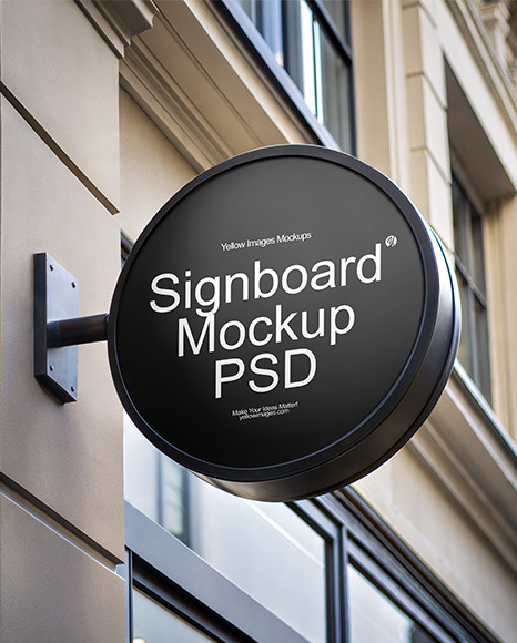 Round Signboard Mockup