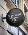 Round Signboard Mockup