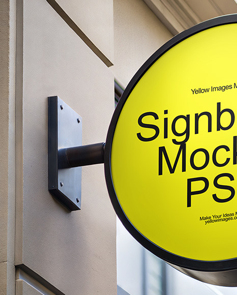 Round Signboard Mockup