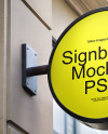 Round Signboard Mockup