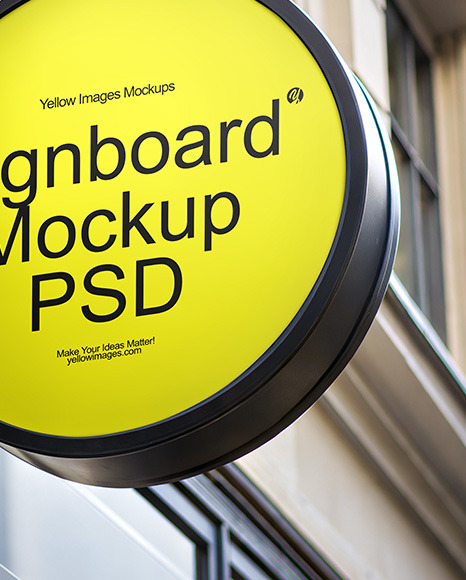 Round Signboard Mockup