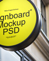 Round Signboard Mockup