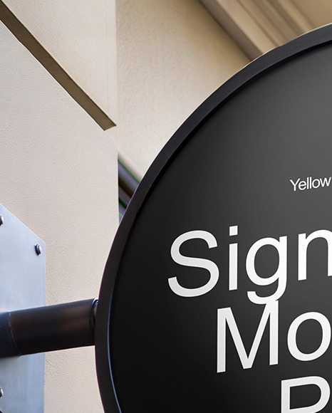 Round Signboard Mockup