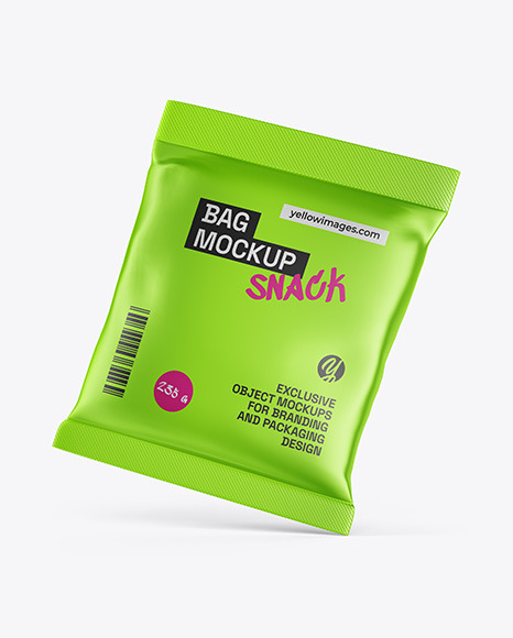 Metallic Snack Bag Mockup - Product package mockup