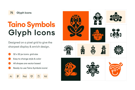 Taino Symbols Icons - Heritage