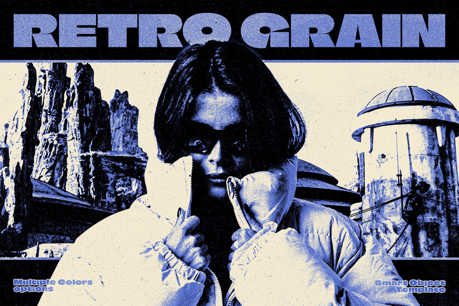 Retro grain photo effect