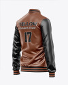 Iconic American Leather Varsity Jacket Mockup