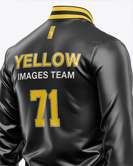 Iconic American Leather Varsity Jacket Mockup