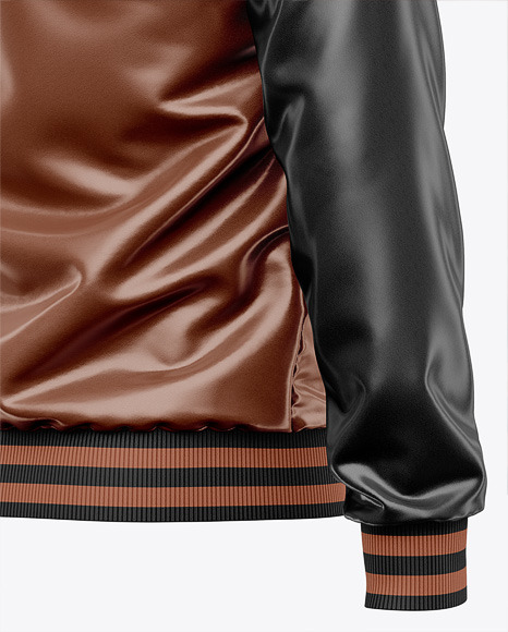 Iconic American Leather Varsity Jacket Mockup