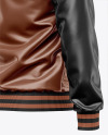 Iconic American Leather Varsity Jacket Mockup