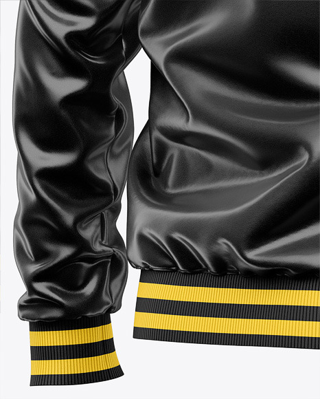 Iconic American Leather Varsity Jacket Mockup
