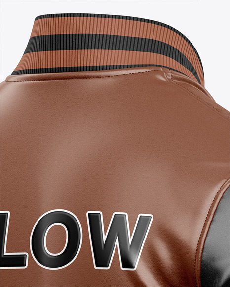 Iconic American Leather Varsity Jacket Mockup