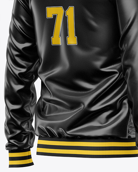 Iconic American Leather Varsity Jacket Mockup