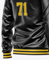 Iconic American Leather Varsity Jacket Mockup