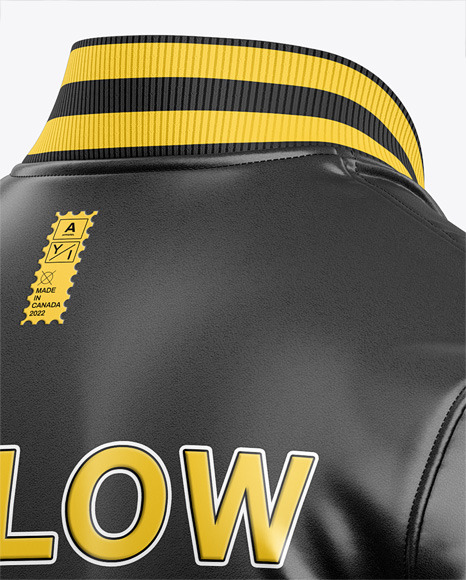 Iconic American Leather Varsity Jacket Mockup