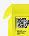 Opened Paper Box With Matte Plastic Bottle Mockup