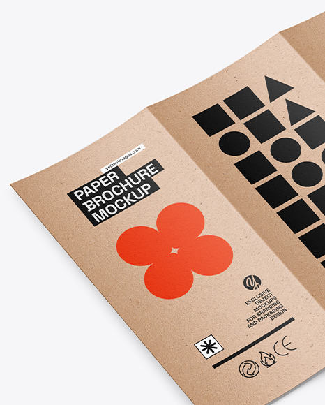 Kraft Trifold Brochure Mockup - back