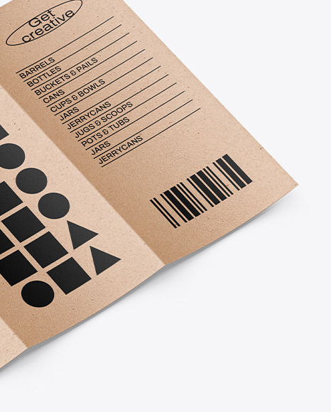 Kraft Trifold Brochure Mockup - back