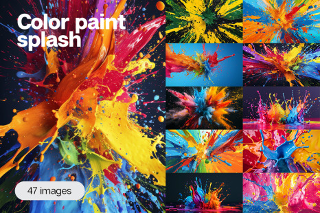 Color paint splashes - Vivid colors