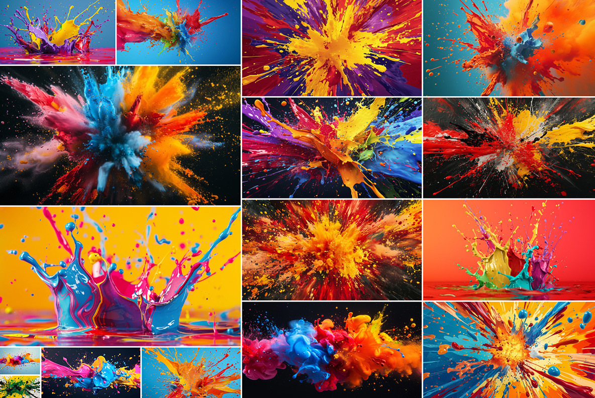 Color paint splashes Color paint splashes
