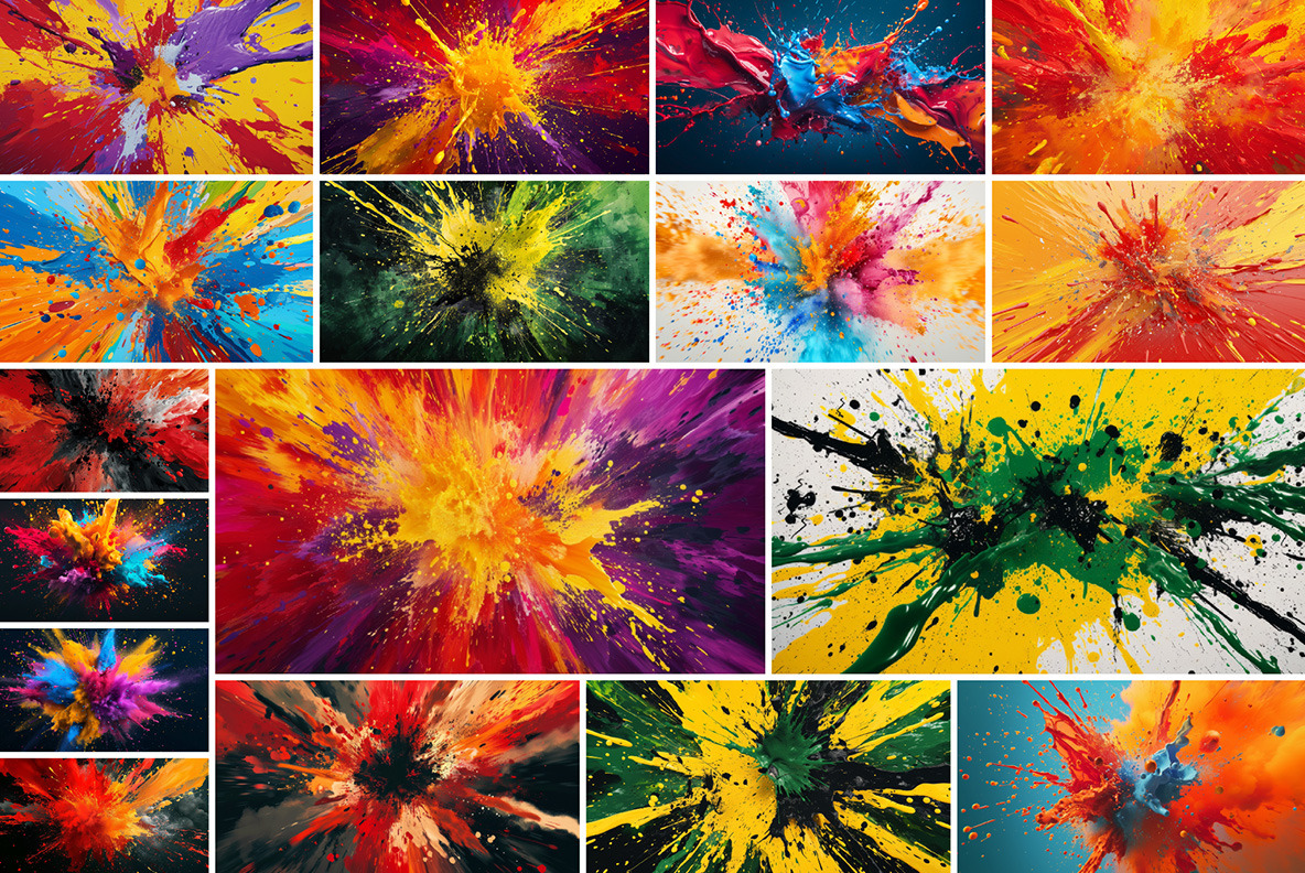 Color paint splashes Color paint splashes