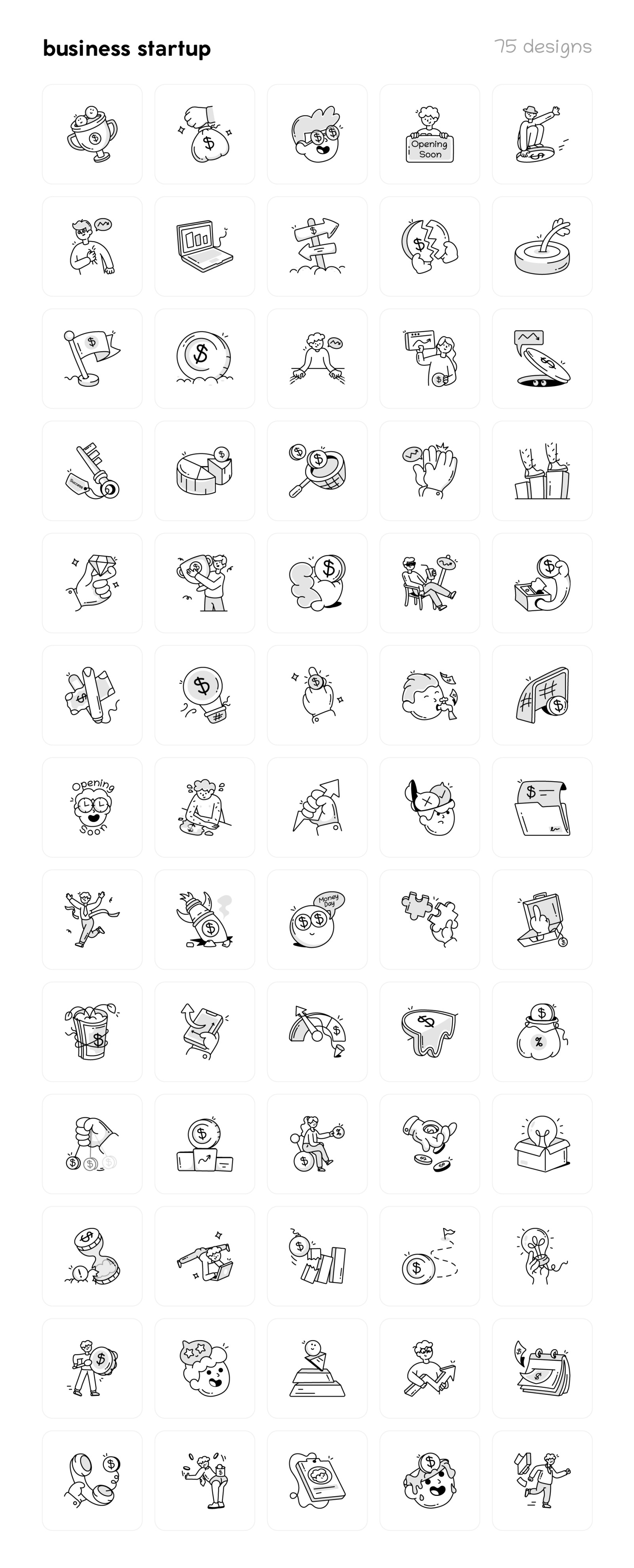 Business Startup Icon Set Business Startup Icon Set