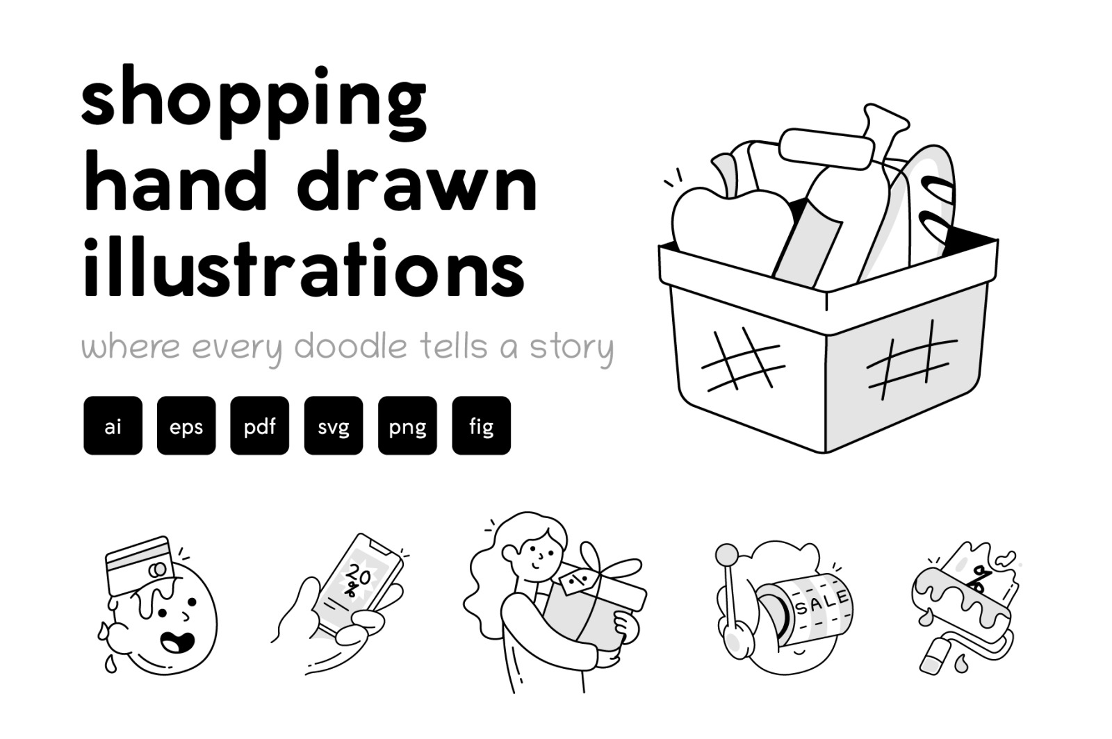 Shopping Doodle Icons Shopping Doodle Icons