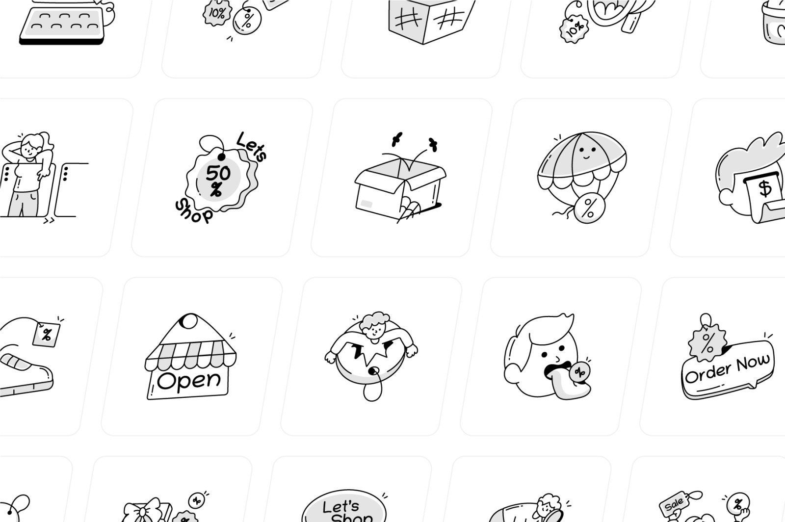 Shopping Doodle Icons Shopping Doodle Icons