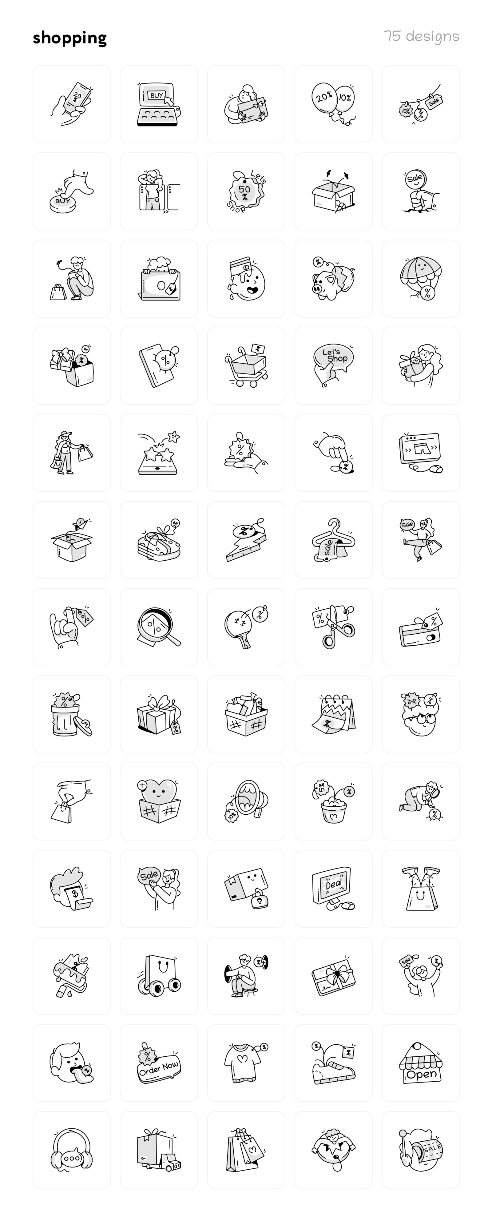 Shopping Doodle Icons Shopping Doodle Icons