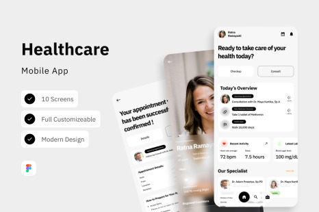 Helth - Healthcare Mobile App - UX & UI Kits