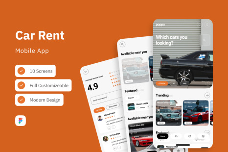 Poppa - Car Rent App - UX & UI Kits