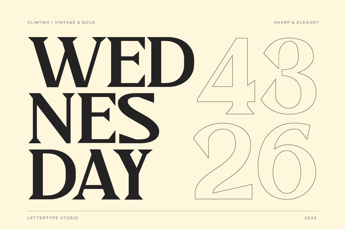 Slimtwo Vintage Bold, Sharp & Elegant Serif Slimtwo Vintage Bold, Sharp & Elegant Serif