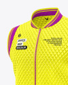 Glossy Quilted Vest Mockup - Half Side View