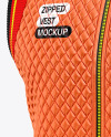 Glossy Quilted Vest Mockup - Half Side View