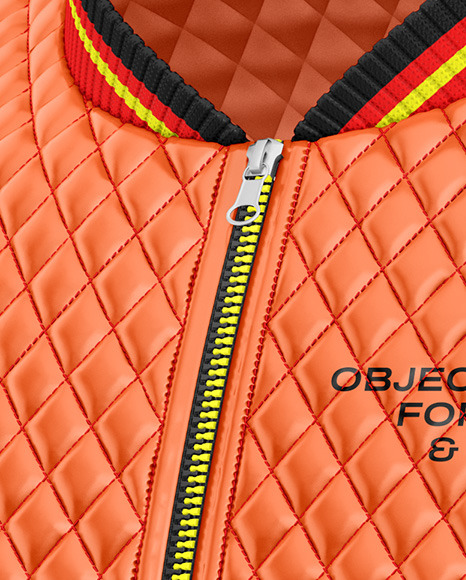 Glossy Quilted Vest Mockup - Half Side View