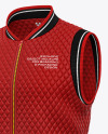 Matte Quilted Vest Mockup - Half Side View