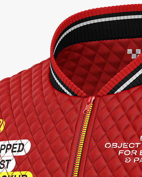 Matte Quilted Vest Mockup - Half Side View