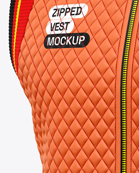 Matte Quilted Vest Mockup - Half Side View