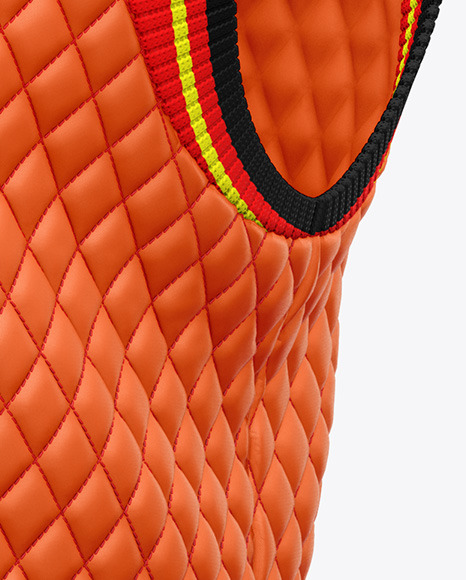 Matte Quilted Vest Mockup - Half Side View
