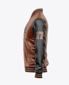 Iconic American Leather Varsity Jacket Mockup