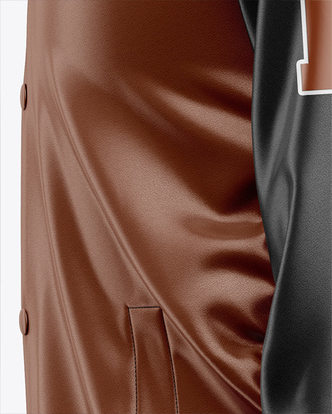 Iconic American Leather Varsity Jacket Mockup