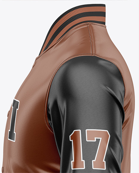 Iconic American Leather Varsity Jacket Mockup