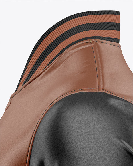 Iconic American Leather Varsity Jacket Mockup