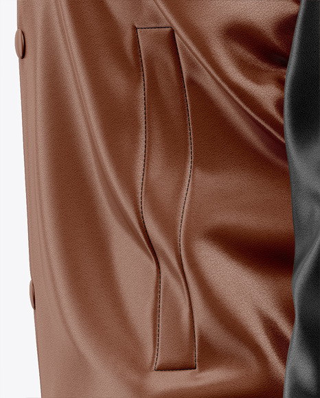 Iconic American Leather Varsity Jacket Mockup
